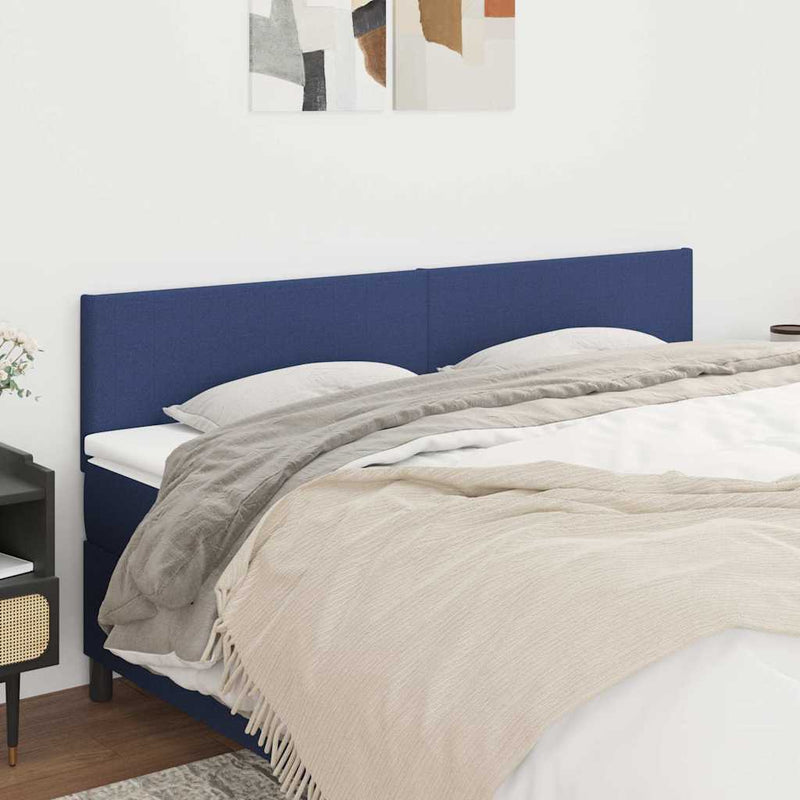 Tăblii de pat, albastru, 160x5x78/88 cm, textil