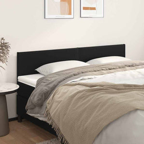Tăblii de pat, negru, 160x5x78/88 cm, piele ecologică