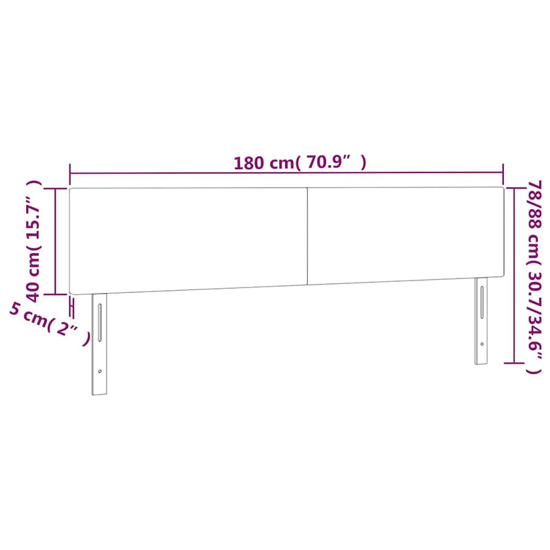 Tăblii de pat, crem, 180x5x78/88 cm, textil
