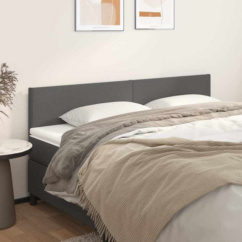 Tăblii de pat, gri, 180x5x78/88 cm, piele ecologică