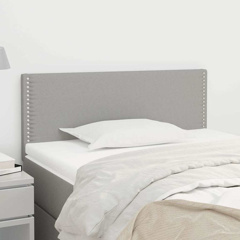 Tăblie de pat, gri deschis, 90x5x78/88 cm, textil