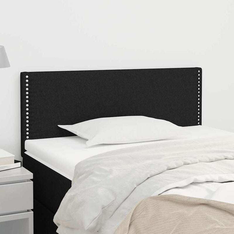 Tăblie de pat, negru, 100x5x78/88 cm, textil