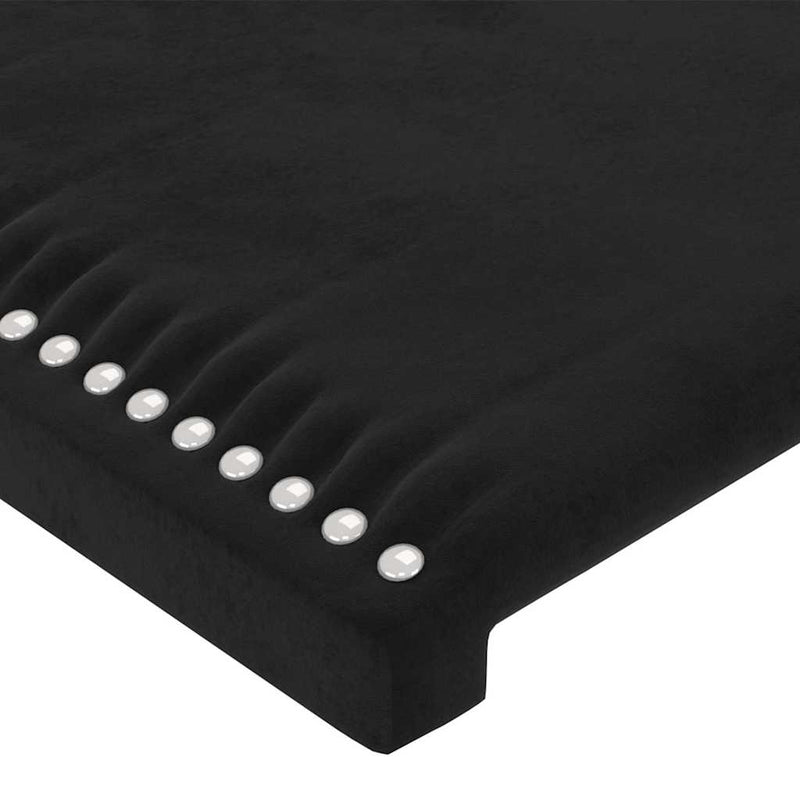 Tăblie de pat, negru, 100x5x78/88 cm, catifea