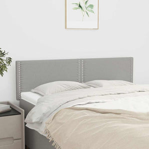 Tăblii de pat, gri deschis, 144x5x78/88 cm, textil
