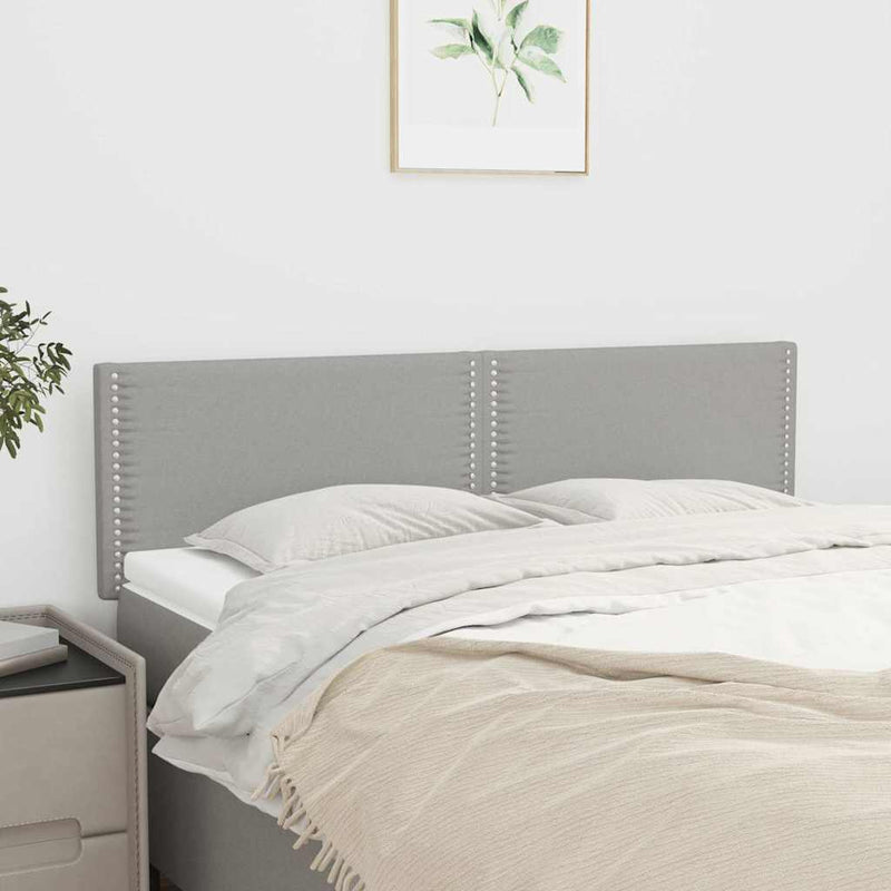Tăblii de pat, gri deschis, 144x5x78/88 cm, textil