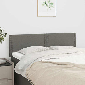 Tăblii de pat, gri închis, 144x5x78/88 cm, textil