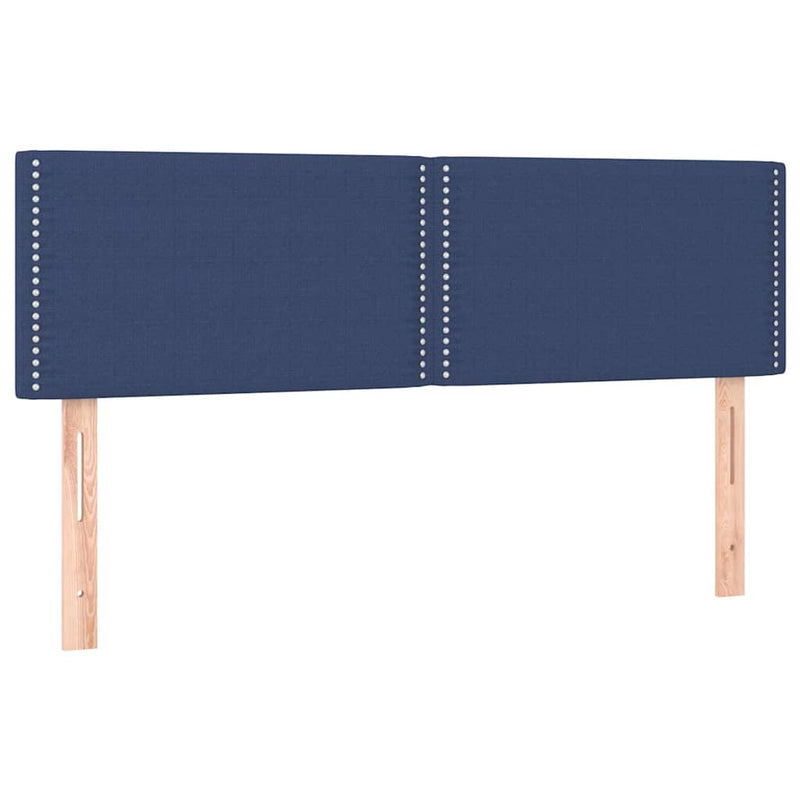 Tăblii de pat, albastru, 144x5x78/88 cm, textil