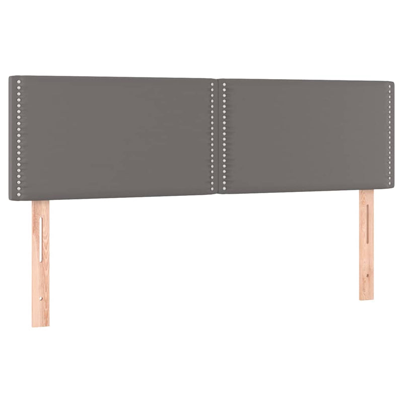 Tăblii de pat, gri, 144x5x78/88 cm, piele ecologică