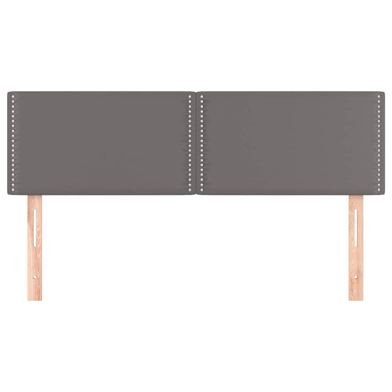 Tăblii de pat, gri, 144x5x78/88 cm, piele ecologică