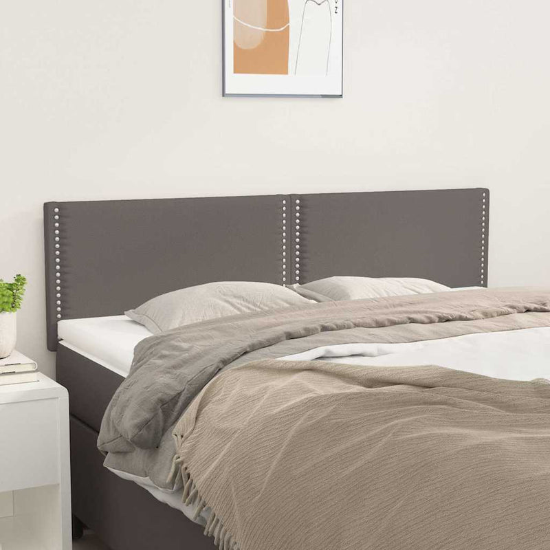 Tăblii de pat, gri, 144x5x78/88 cm, piele ecologică