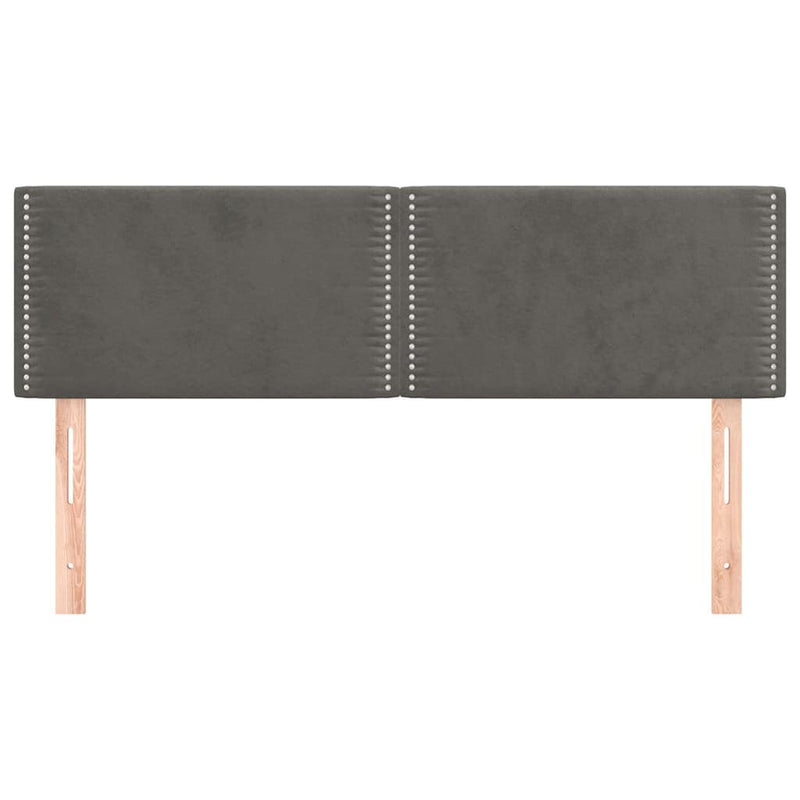 Tăblii de pat, gri închis, 144x5x78/88 cm, catifea