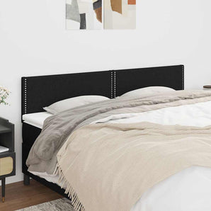 Tăblii de pat, negru, 200x5x78/88 cm, textil