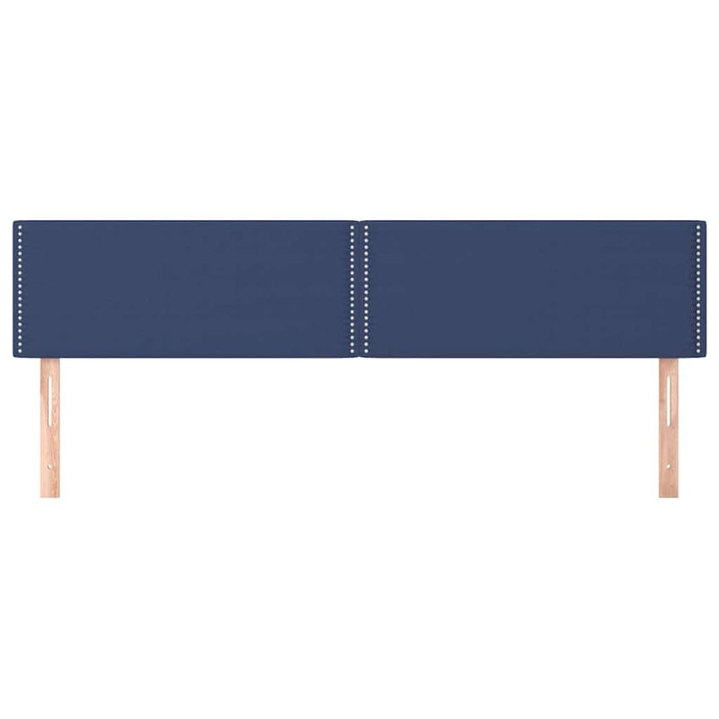 Tăblii de pat, albastru, 200x5x78/88 cm, textil