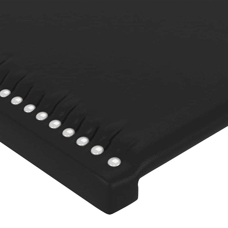 Tăblii de pat, negru, 200x5x78/88 cm, piele ecologică