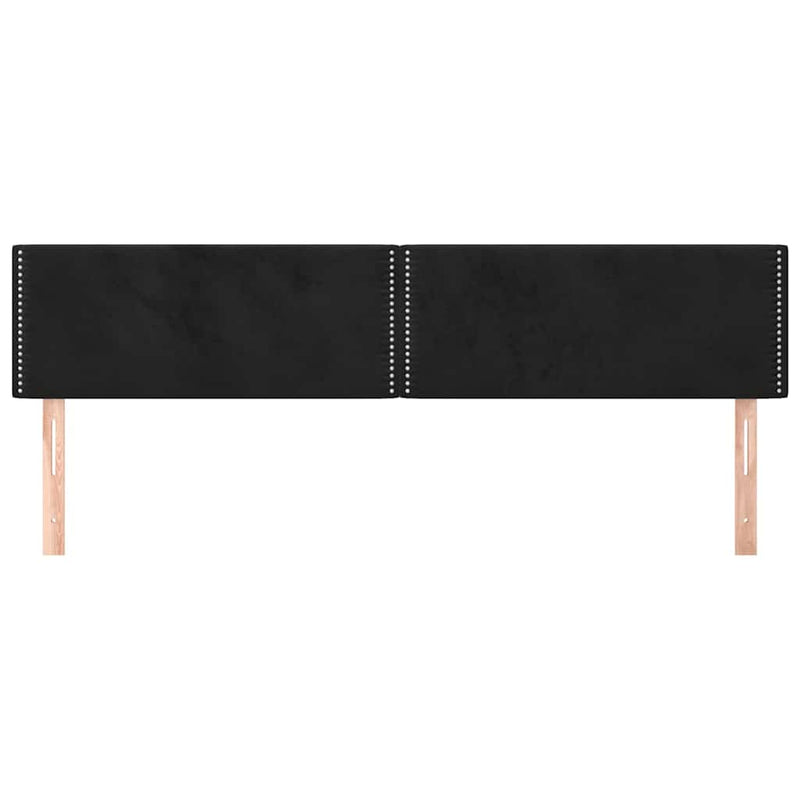 Tăblii de pat, negru, 200x5x78/88 cm, catifea