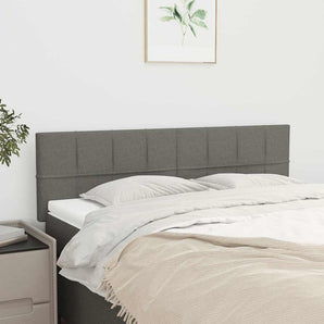 Tăblii de pat, gri închis, 144x5x78/88 cm, textil