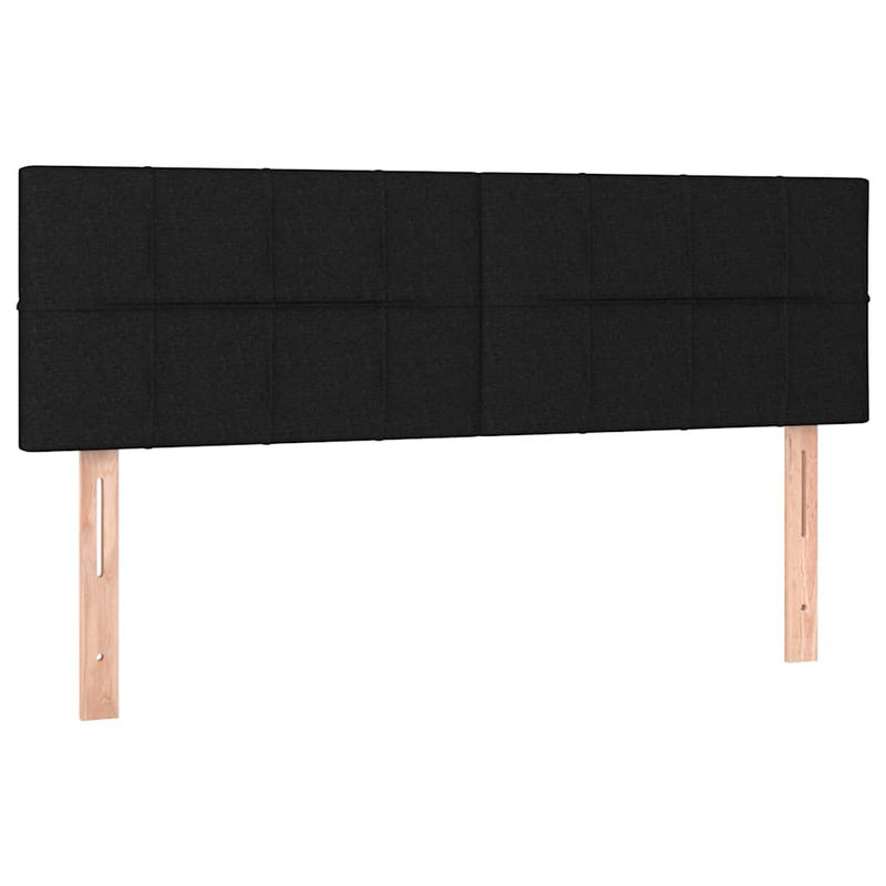 Tăblii de pat, negru, 144x5x78/88 cm, textil