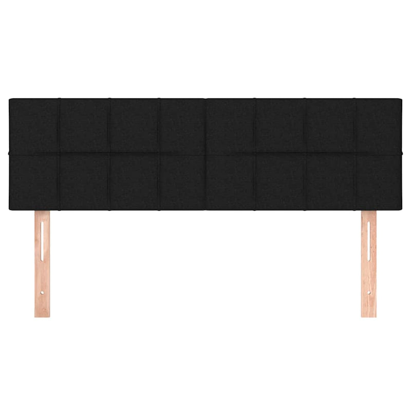 Tăblii de pat, negru, 144x5x78/88 cm, textil