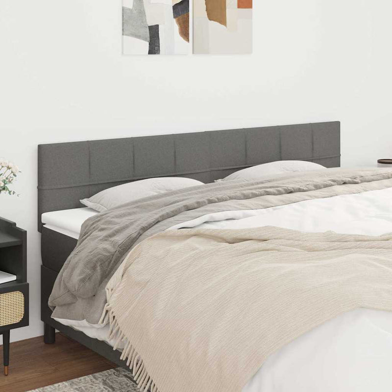 Tăblii de pat, gri închis, 180x5x78/88 cm, textil