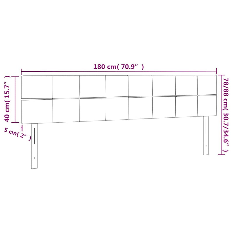 Tăblii de pat, crem, 180x5x78/88 cm, textil