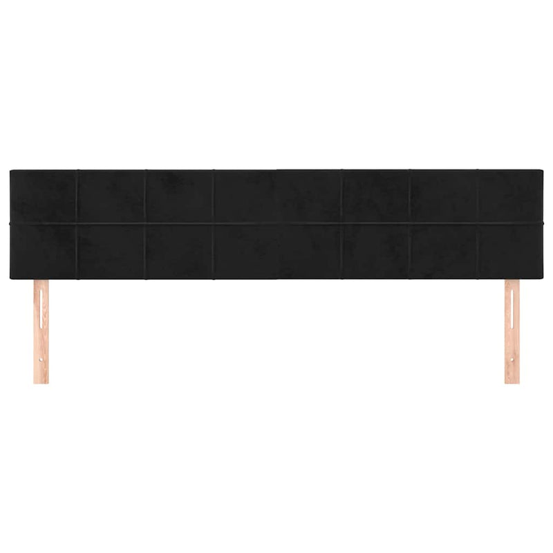 Tăblii de pat, negru, 180x5x78/88 cm, catifea