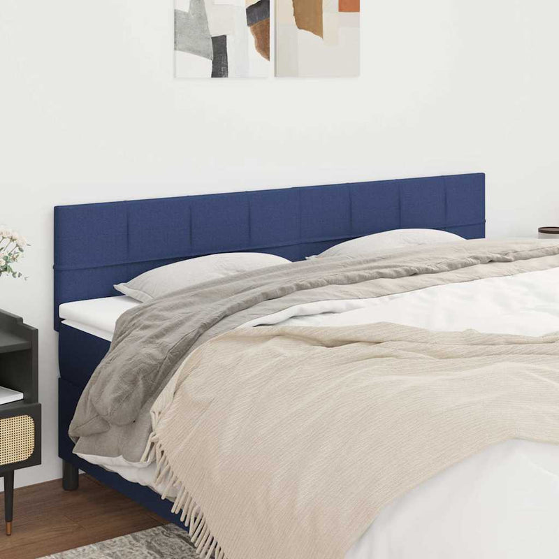 Tăblii de pat, albastru, 200x5x78/88 cm, textil