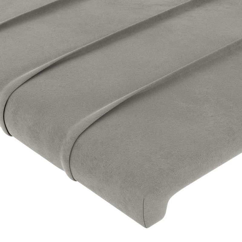Tăblie de pat, gri deschis, 80x5x78/88 cm, catifea