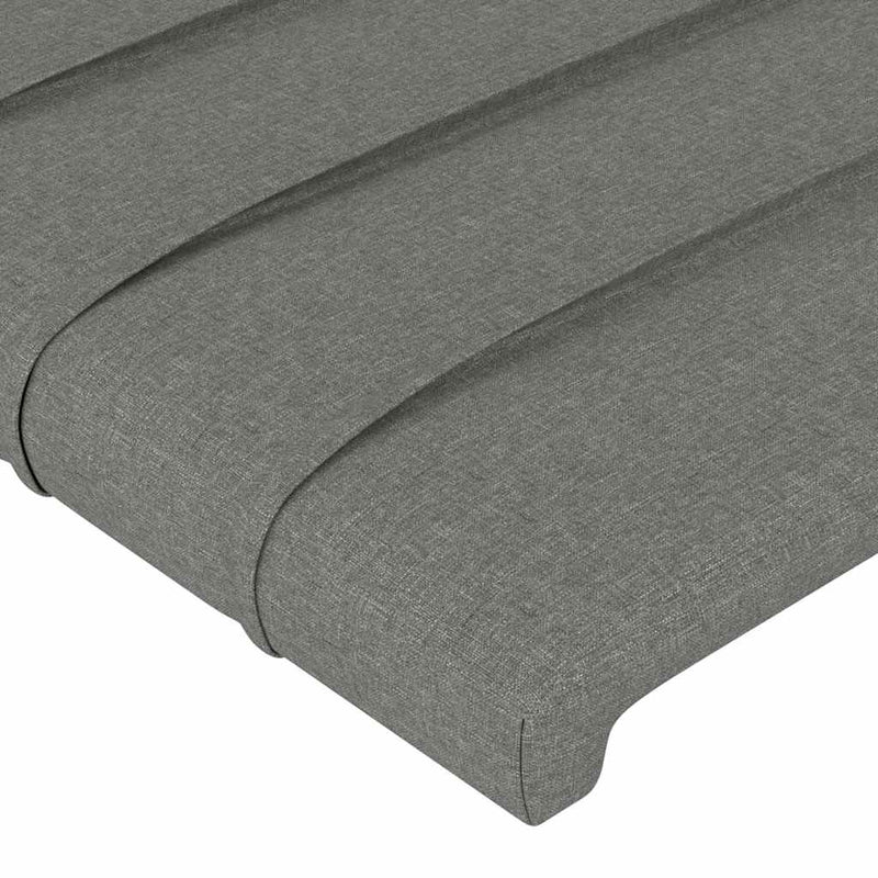 Tăblie de pat, gri închis, 90x5x78/88 cm, textil