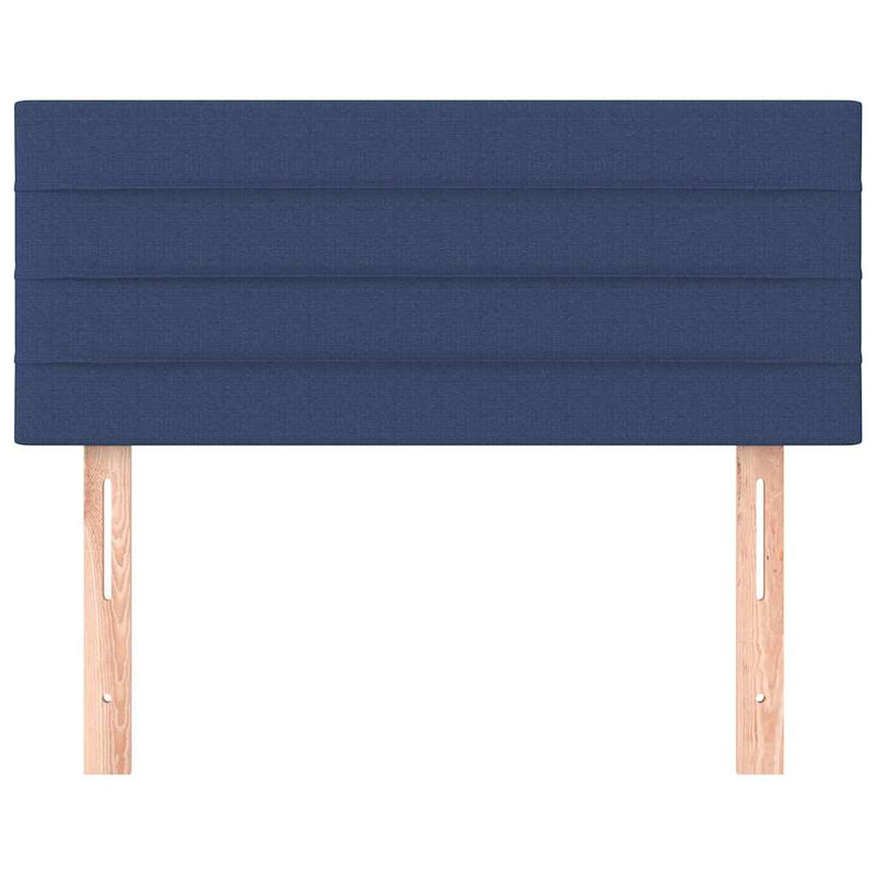 Tăblie de pat, albastru, 90x5x78/88 cm, textil