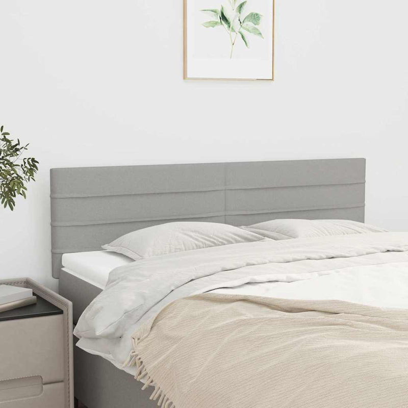 Tăblii de pat, gri deschis, 144x5x78/88 cm, textil