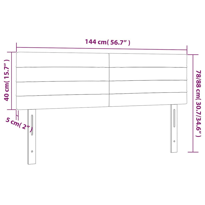 Tăblii de pat, negru, 144x5x78/88 cm, textil