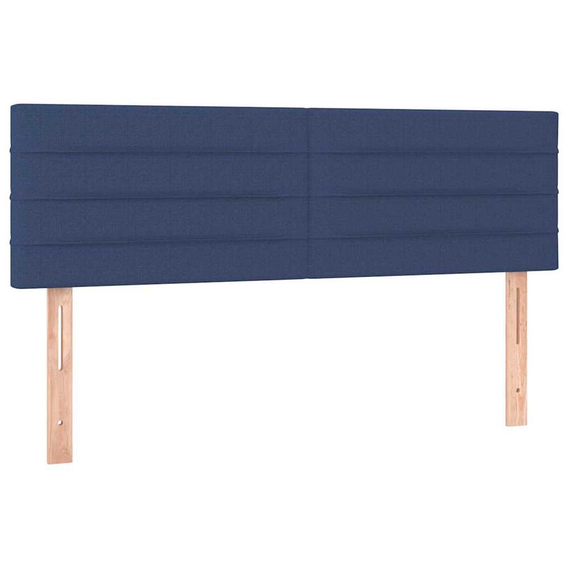 Tăblii de pat, albastru, 144x5x78/88 cm, textil