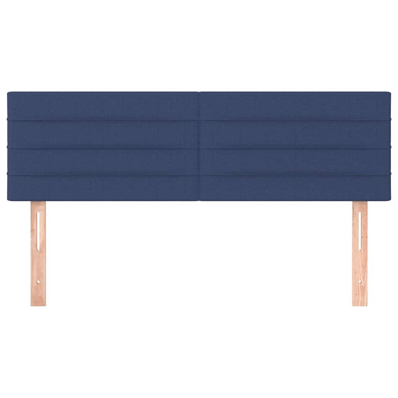 Tăblii de pat, albastru, 144x5x78/88 cm, textil