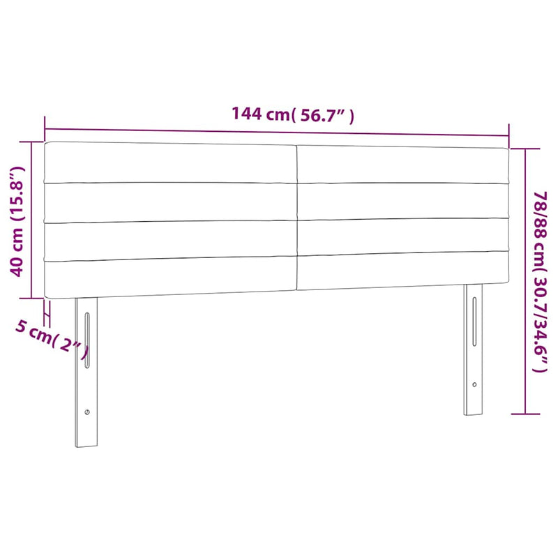 Tăblii de pat, roz, 144x5x78/88 cm, catifea