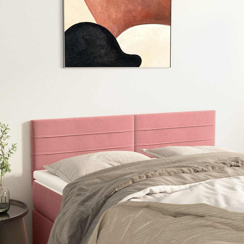 Tăblii de pat, roz, 144x5x78/88 cm, catifea