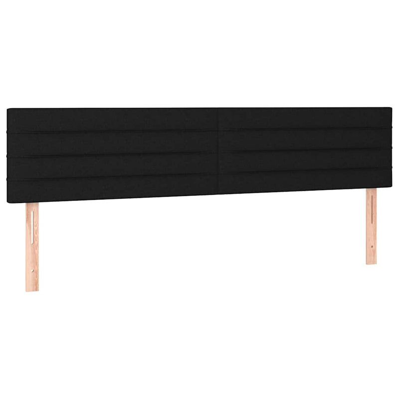 Tăblii de pat, negru, 200x5x78/88 cm, textil
