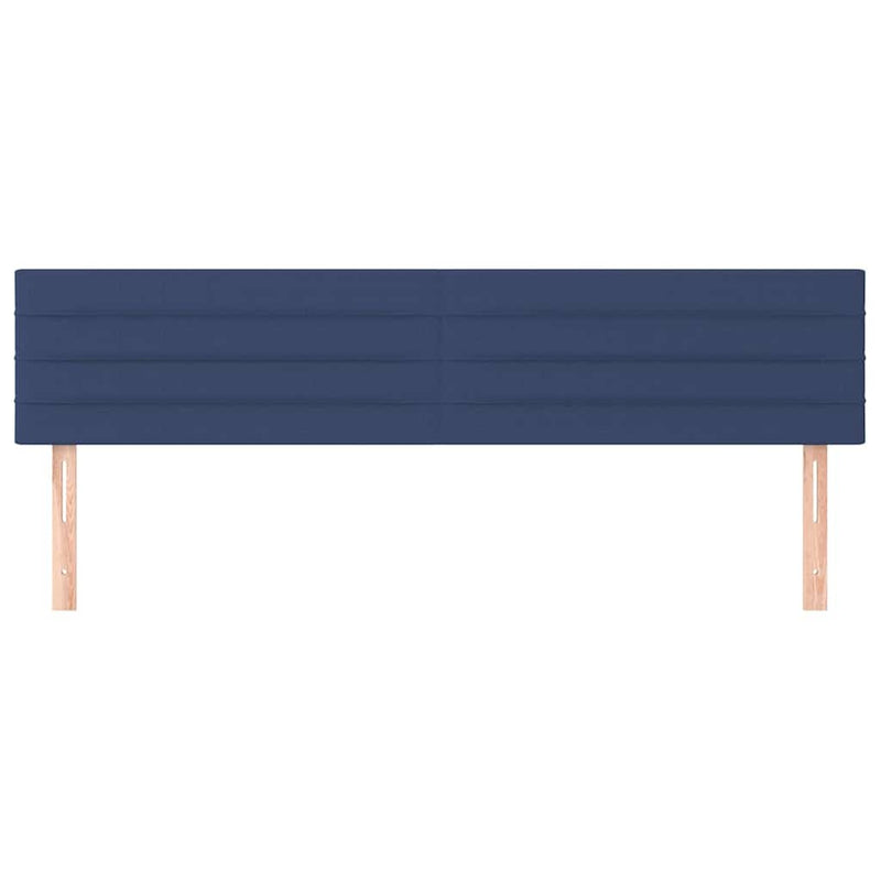 Tăblii de pat, albastru, 200x5x78/88 cm, textil
