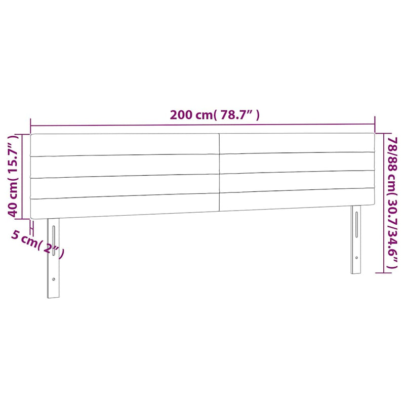 Tăblii de pat, albastru, 200x5x78/88 cm, textil