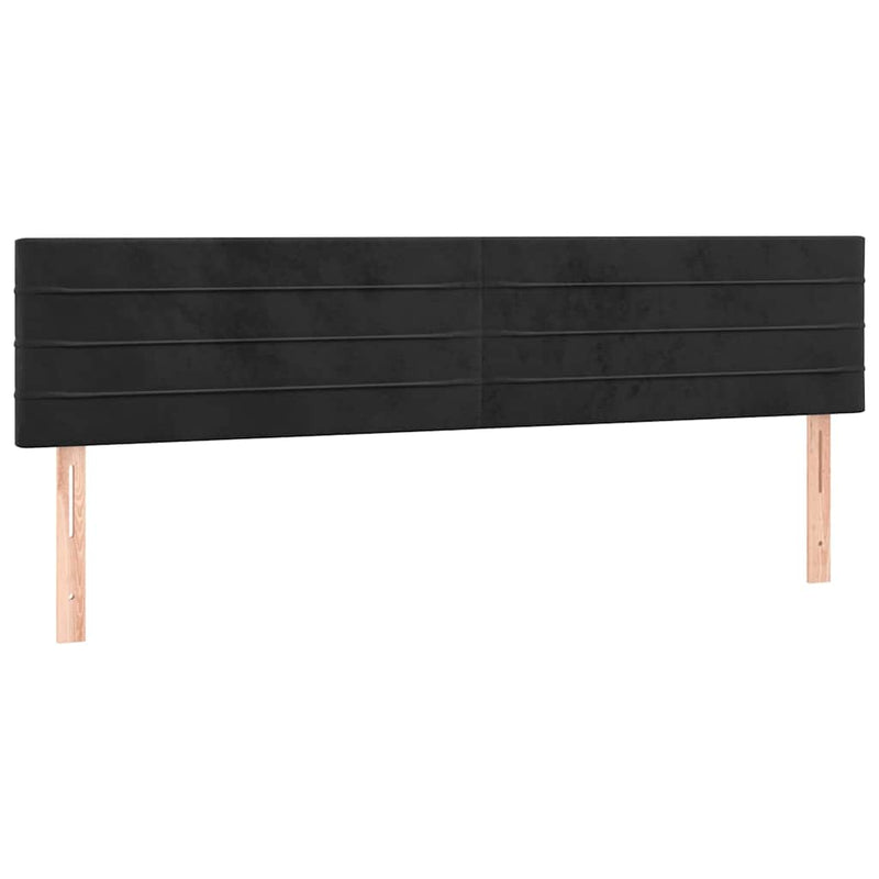 Tăblii de pat, negru, 200x5x78/88 cm, catifea