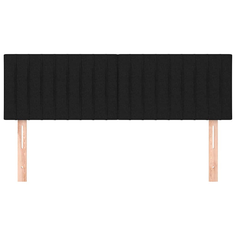 Tăblii de pat, negru, 144x5x78/88 cm, textil