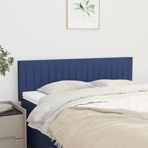 Tăblii de pat, albastru, 144x5x78/88 cm, textil
