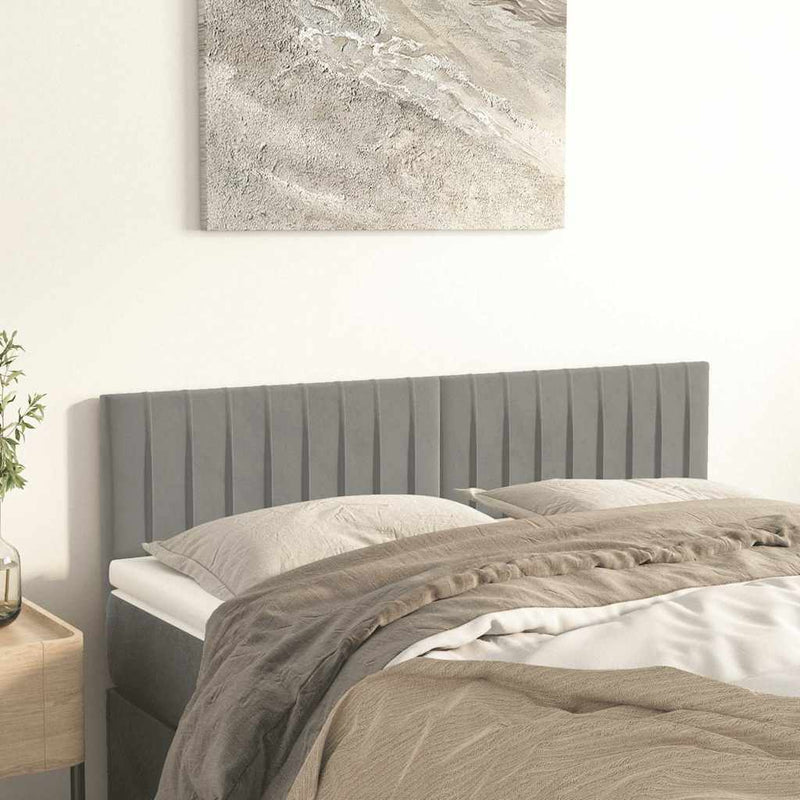 Tăblii de pat, gri deschis, 144x5x78/88 cm, catifea