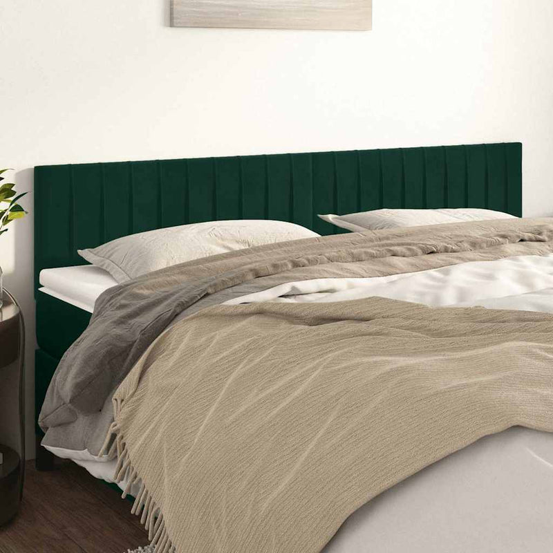 Tăblii de pat, verde închis, 160x5x78/88 cm, catifea