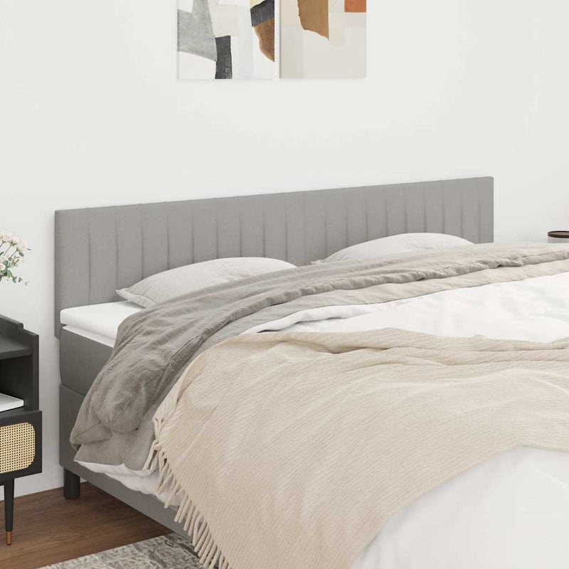 Tăblii de pat, gri deschis, 200x5x78/88 cm, textil