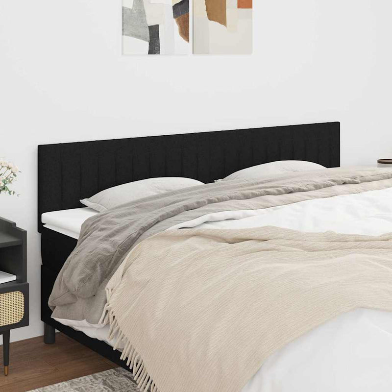 Tăblii de pat, negru, 200x5x78/88 cm, textil