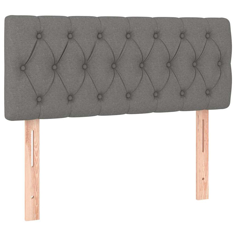 Tăblie de pat, gri închis, 90x7x78/88 cm, textil