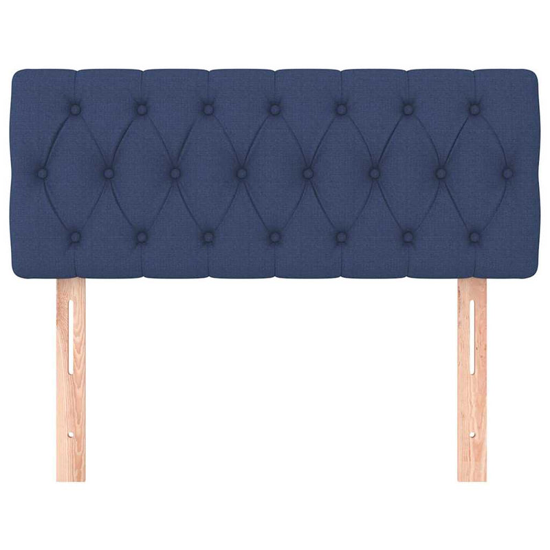 Tăblie de pat, albastru, 100x7x78/88 cm, textil
