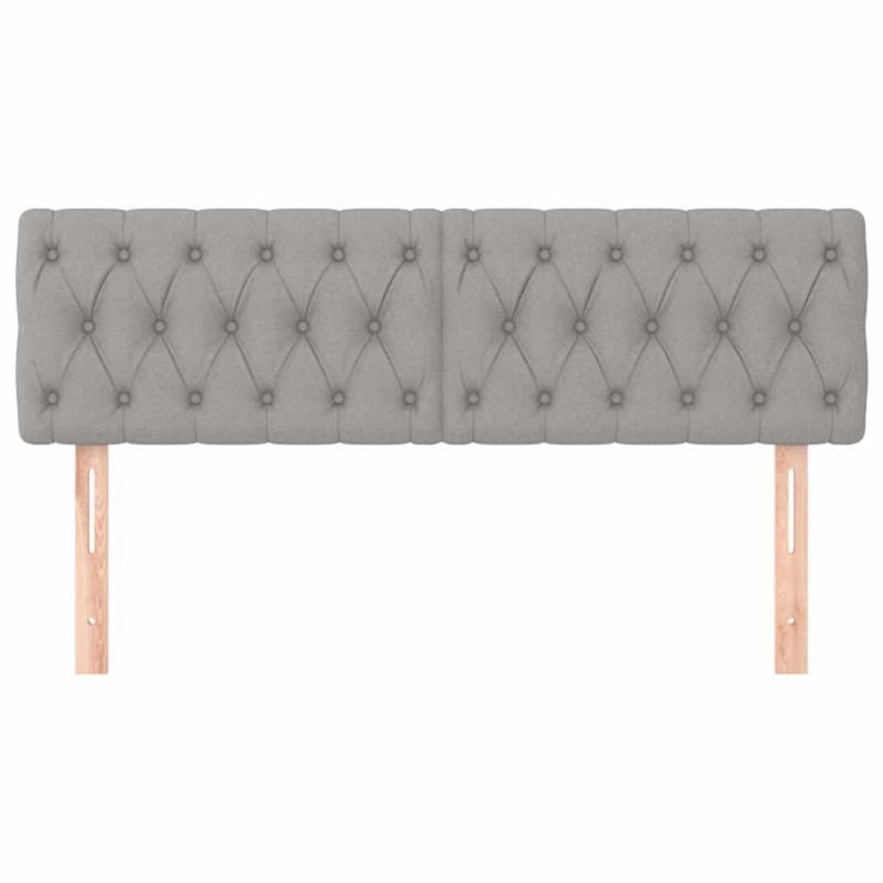Tăblii de pat, gri deschis, 144x7x78/88 cm, textil