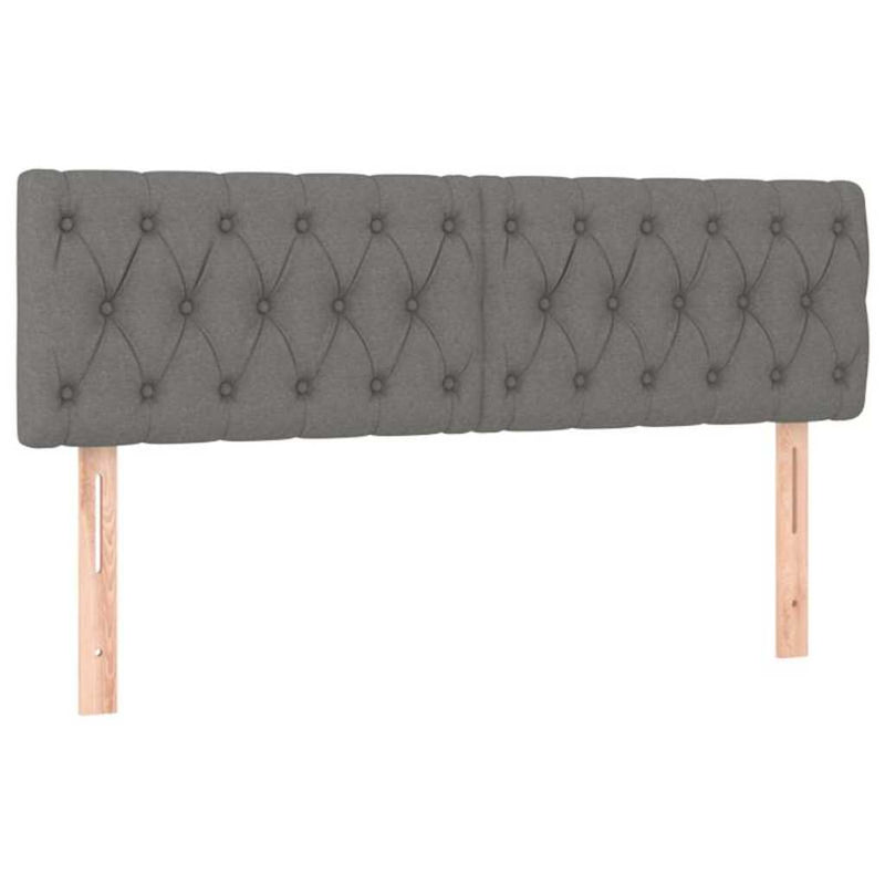 Tăblii de pat, gri închis, 144x7x78/88 cm, textil