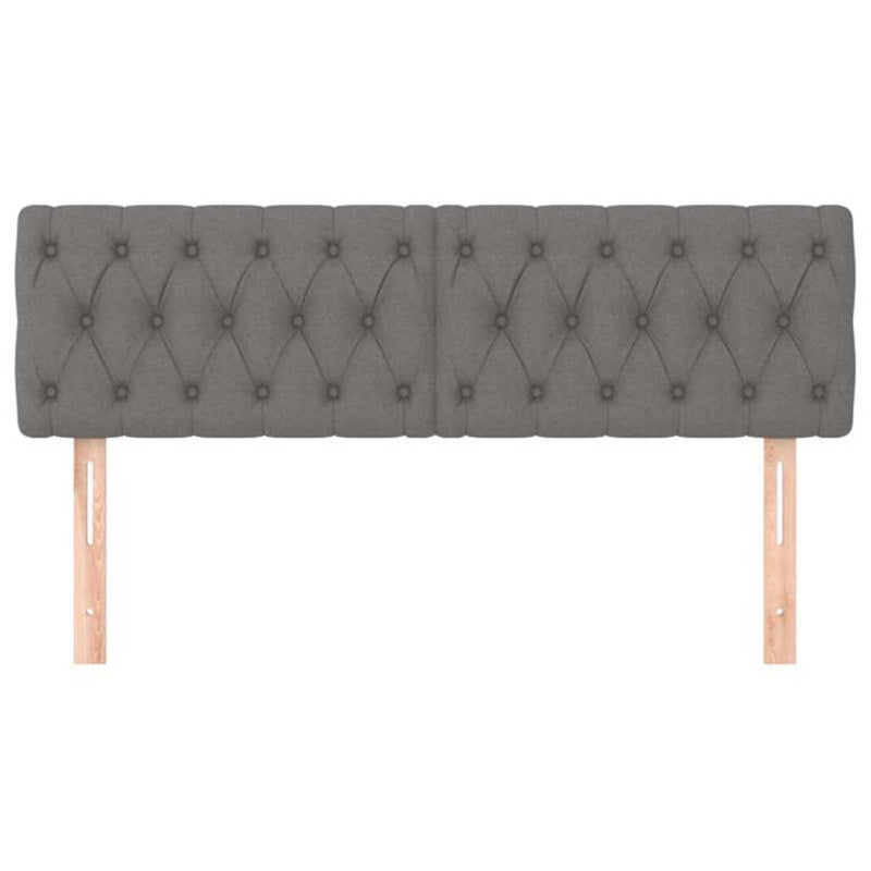 Tăblii de pat, gri închis, 144x7x78/88 cm, textil